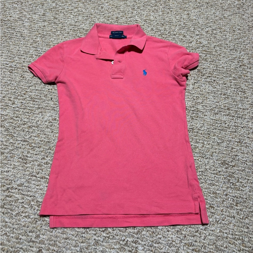 Ralph Lauren girls polo shirt. Skinny style. Size small 7/8